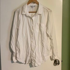 Old Navy Women’s Textured Dobby-Stripe Shirt White